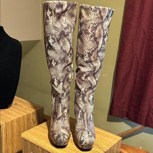 Worthington Faux Snakeskin Chunky Boot - Picture 2 of 8